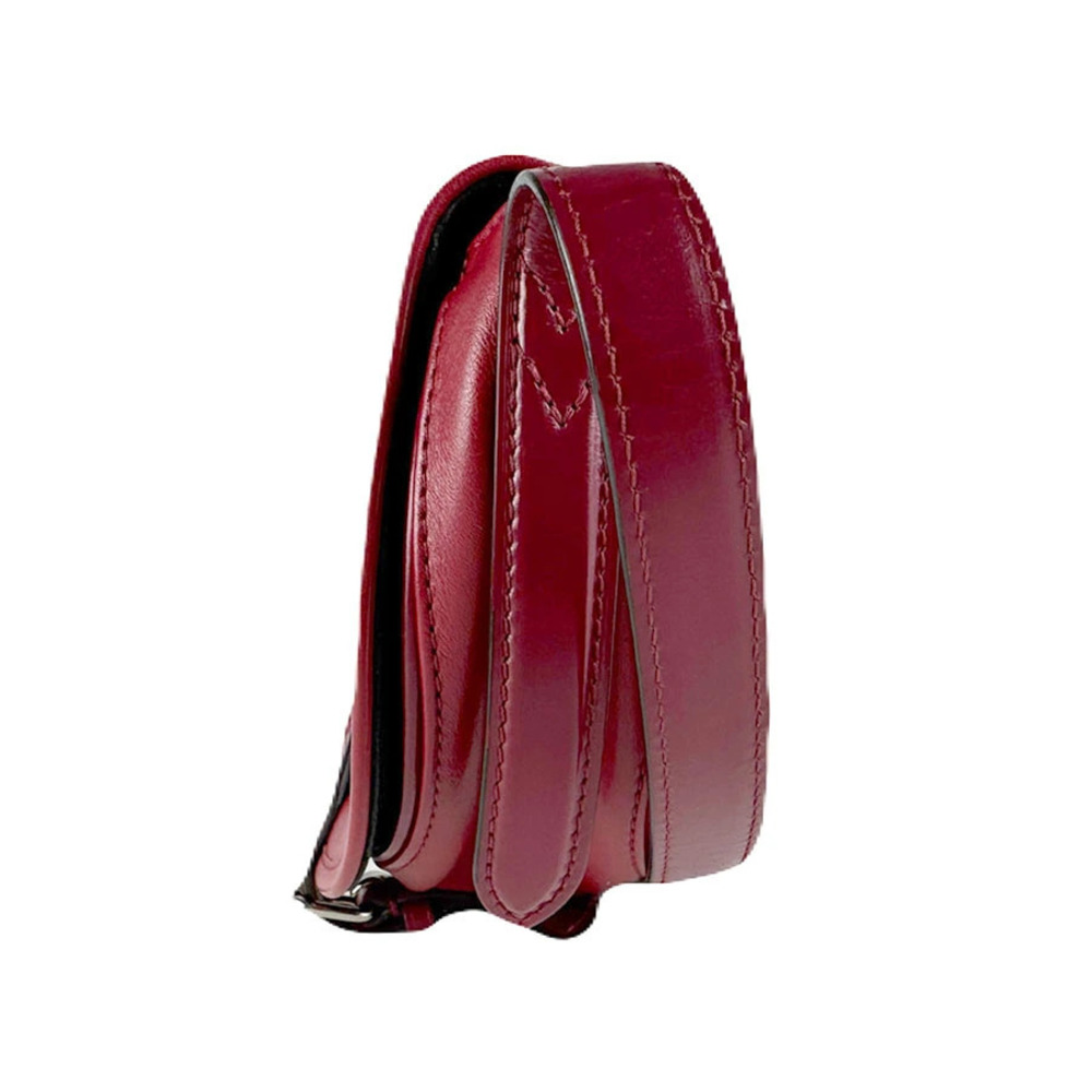 Louis Vuitton Leather Shoulder Bag Tambourin Red Silver